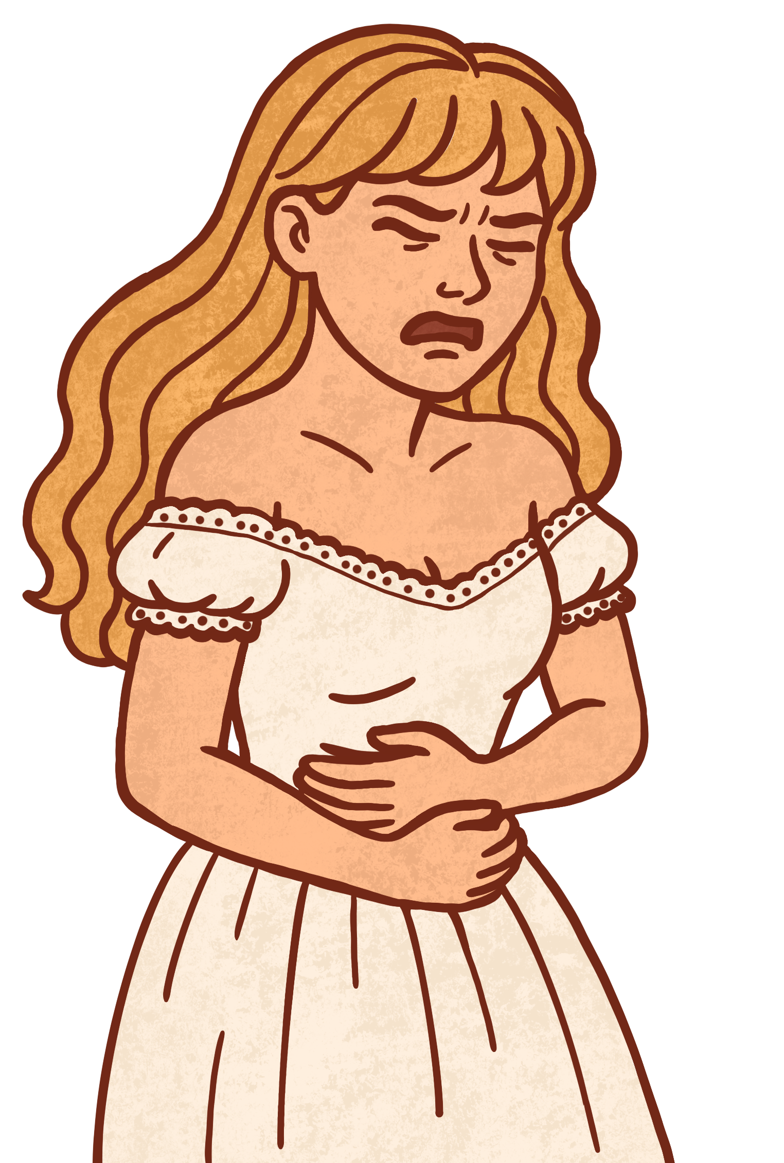 Anxious girl illustration